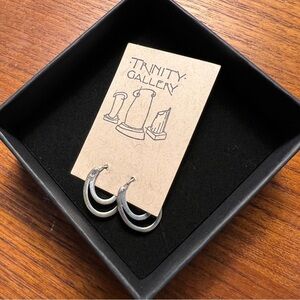 Trinity Gallery Sterling Silver Double Hoop Earrings Small Cute Birthday Gift